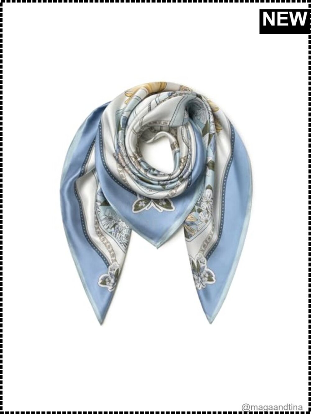 100% Mulberry Silk Scarf 35" Square Lightweight Headscarf Gift Packaged